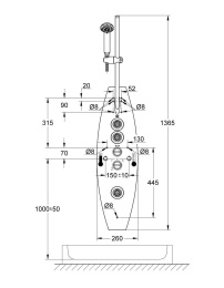 Душевая панель GROHE Aquatower 2000, настенный монтаж, хром (27017000)