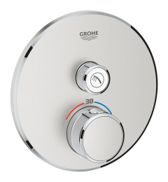 Внешняя часть термостата для душа GROHE Grohtherm SmartControl на 1 потребителя, суперсталь (29118DC0)