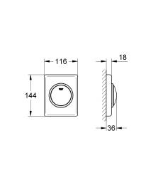Панель смыва для писсуара GROHE Skate, хром (38595000)