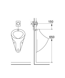 Панель смыва для писсуара GROHE Skate, хром (38595000)