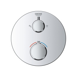 Внешняя часть термостата для душа GROHE Grohtherm на 2 потребителя, круглая, хром (24076000)