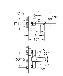 Смеситель для ванны GROHE Cubeo, черный матовый (1018132430)