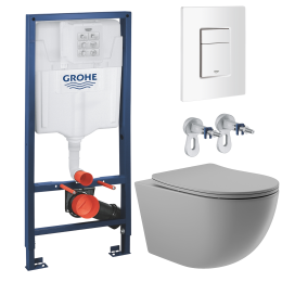 Комплект инсталляции GROHE Rapid SL 38772SH0 с унитазом Aqueduto OVO OVO0130 и раковиной Aqueduto ESPIRAL ESP0430 (NW0480)