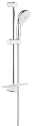 Душевой гарнитур GROHE Tempesta Rustic 100 с мыльницей, 4 режима струи, душевая штанга 600 мм, 9,5 л/мин, хром (26086001)