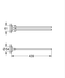 Держатель для полотенца GROHE Essentials, 439 мм, матовый чёрный (1024672430)