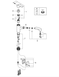 Смеситель для кухни GROHE Eurosmart с вытяжным душем, суперсталь (30305DC1)
