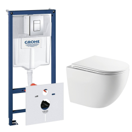 Комплект инсталляции GROHE Rapid SL 38775001 с унитазом AQUAme AQM2014PRO и сиденьем с микролифтом, смыв Invisible (NW0317)