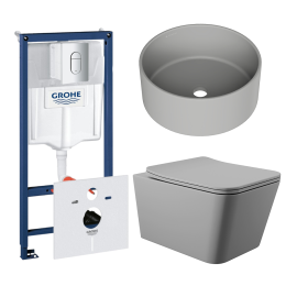 Комплект инсталляции GROHE Rapid SL NW0145/S с унитазом Aqueduto MACIO MACT2130 и раковиной Aqueduto ESPIRAL D400 ESP0130 (NW0606)