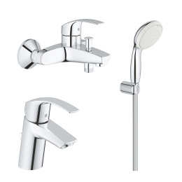 Комплект смесителей GROHE Eurosmart с душевым набором, хром (NB0068)
