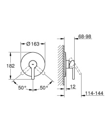 Внешняя часть смесителя для душа GROHE Lineare, хром (19296000)