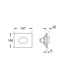 Панель смыва для унитаза GROHE Skate Air для горизонтального монтажа с 1 режимом смыва, матовый хром (38565P00)