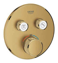 Внешняя часть термостата для ванны и душа GROHE Grohtherm SmartControl на 2 потребителя, круглая, холодный рассвет матовый (29119GN0)