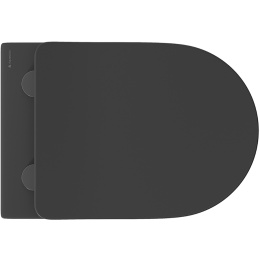 Унитаз подвесной Aqueduto CONE 525*360 безободковый, сиденье с микролифтом, черный матовый (CONT2140)