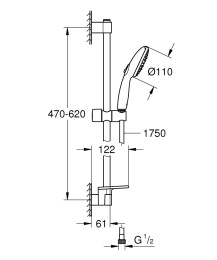 Душевой гарнитур GROHE Tempesta 110, 6.4 л/мин, 3 режима, хром (26917003)