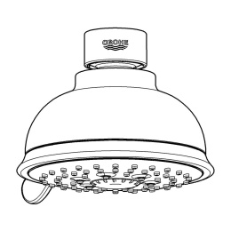 Верхний душ GROHE Tempesta Rustic 100, 9,5 л/мин, 4 режима, хром (27610001)