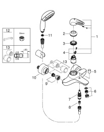 Смеситель для ванны GROHE Eurostyle, хром (3359230A)