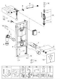Система инсталляции для унитаза, GROHE Rapid SL 4 в 1 (38539001)