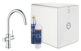 Смеситель для кухонной мойки GROHE Blue Red in One с системой охлаждения, нагревания и газирования воды, с Wi-Fi, хром (31852000)