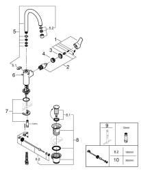 Смеситель для раковины GROHE Eurosmart, L-size, хром (23537003)