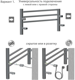Полотенцесушитель электрический Aquatek Пандора П7 500x700, хром AQ EL RPC0770CH