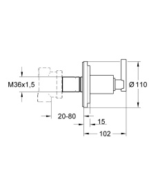 Внешняя часть переключателя потоков GROHE Atrio на 3 положения, хром (19134000)