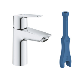 Смеситель для раковины GROHE Start QuickFix с нажимным донным клапаном, S-Size, хром (23551002)