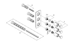 Внешняя часть переключателя потоков GROHE Grohtherm F на 3 положения, хром (27625000)