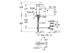 Смеситель для раковины GROHE Essence с донным клапаном, S-size, холодный рассвет матовый (23589GN1)