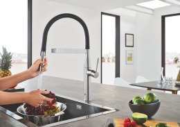 Смеситель для кухни GROHE Essence c профессиональным изливом, суперсталь (30503DC0)