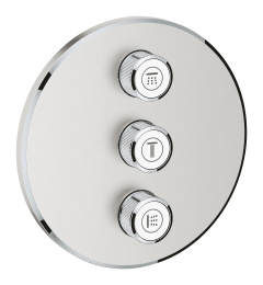 Внешняя часть переключателя потоков GROHE Grohtherm SmartControl на 3 потребителя, круглая, суперсталь (29122DC0)