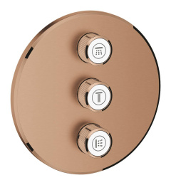 Внешняя часть переключателя потоков GROHE Grohtherm SmartControl на 3 потребителя, теплый закат матовый (29122DL0)
