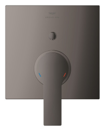 Внешняя часть смесителя для ванны GROHE Allure скрытого монтажа на 2 потребителя, квадратная, темный графит глянец (19315A01)