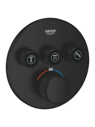 Внешняя часть термостата для душа GROHE Grohtherm SmartControl на 3 потребителя, матовый черный (291212430)