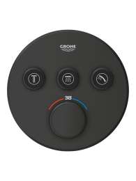 Внешняя часть термостата для душа GROHE Grohtherm SmartControl на 3 потребителя, матовый черный (291212430)