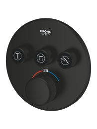 Внешняя часть термостата для душа GROHE Grohtherm SmartControl на 3 потребителя, матовый черный (291212430)