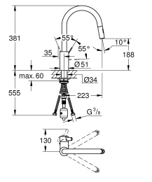 Смеситель для кухни GROHE Eurosmart Cosmopolitan, хром (31481001)