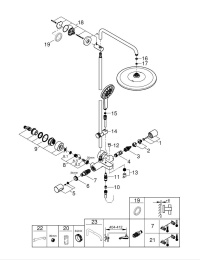 Душевая система GROHE Rainshower SmartActive 310 с термостатом для ванны, хром (26657000)