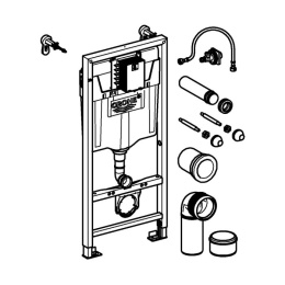 Комплект 2-в-1 для подвесного унитаза GROHE Rapid SL: инсталляция, крепление к стене, ревизионный короб для малых панелей (39750001)