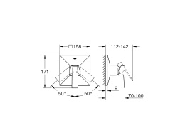 Внешняя часть смесителя для душа GROHE Allure Brilliant, темный графит матовый (24071AL0)