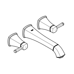 Внешняя часть смесителя для раковины GROHE Grandera, M-Size, хром/золото (20415IG0)