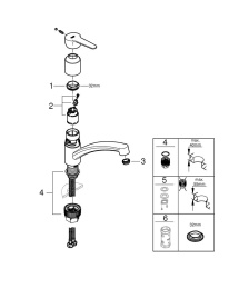 Смеситель для кухни GROHE BauEco, хром (31680000)