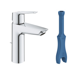 Смеситель для раковины однорычажный GROHE QuickFix Start с донным клапаном, M-Size, хром, (23552002)