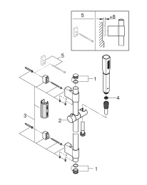 Душевой гарнитур GROHE SPA Grandera Stick, 1 режим струи, душевая штанга 900 мм, 7,6 л/мин, хром/золото (26038IG0)