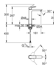 Смеситель для раковины GROHE Cubeo, XL-size, черный матовый (1017292430)