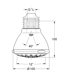 Верхний душ GROHE Movario, 9,5 л/мин, 5 режимов, хром (28397000)