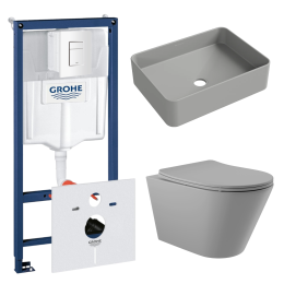 Комплект инсталляции GROHE Rapid SL 38772SH0 с унитазом Aqueduto CONE CON0130 и раковиной Aqueduto ESPIRAL ESP0430 (NW0488)
