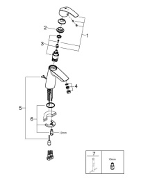 Смеситель для раковины GROHE Eurosmart, M-size, хром (2339410E)