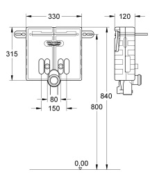 Инсталляционный комплект для раковины GROHE Uniset для обмуровки (37576000)