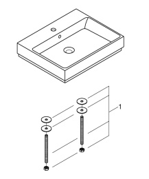 Раковина накладная GROHE Cube Ceramic 60 см, альпин-белый (3947700H)