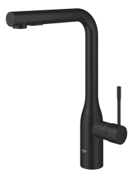 Смеситель для кухни GROHE Essence с вытяжным душем, матовый черный (302702430)